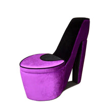Purple And Black And Purple Faux Suede Side Chair 32