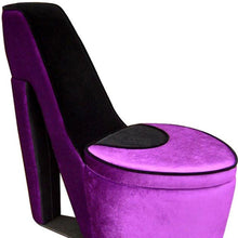 Purple And Black And Purple Faux Suede Side Chair 32