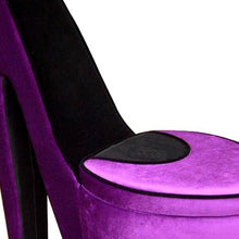 Purple And Black And Purple Faux Suede Side Chair 32