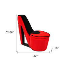 Red And Red And Black Faux Suede Side Chair 32