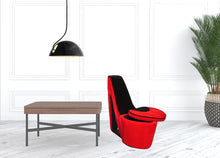 Red And Red And Black Faux Suede Side Chair 32