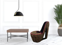 Glam Faux Cheetah and Pink Faux Suede High Heel Shoe Shaped Storage Chair