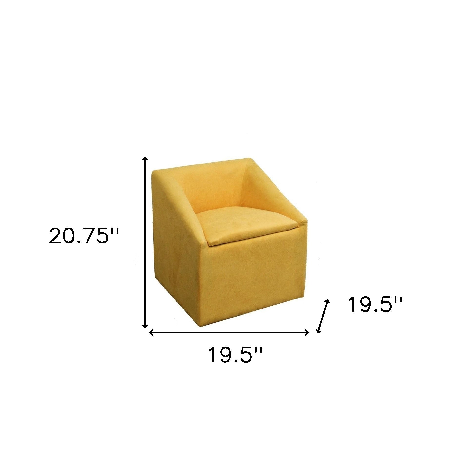 21" Modern Yellow Gold Cubed Accent Storage Chair