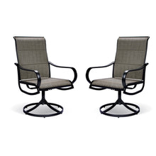 Set of 2 Gray Padded Swivel Dining Chairs