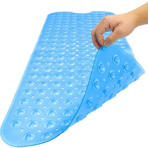 Clear Blue Oval Non Slip Bath Mat