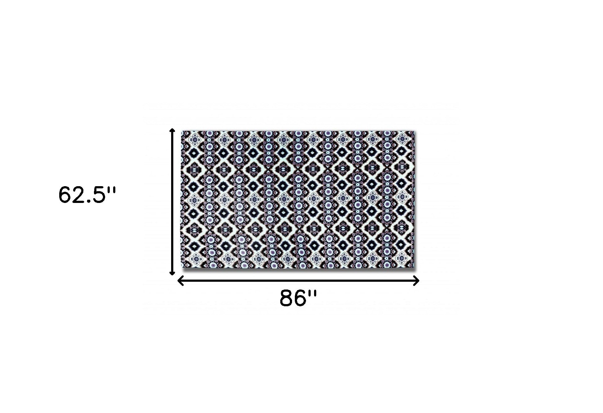 5' X 7' Black Light Blue Area Rug