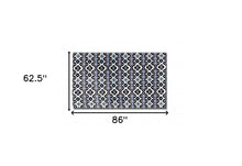 5' X 7' Black Light Blue Area Rug