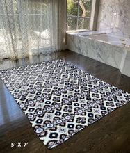 5' X 7' Black Light Blue Area Rug