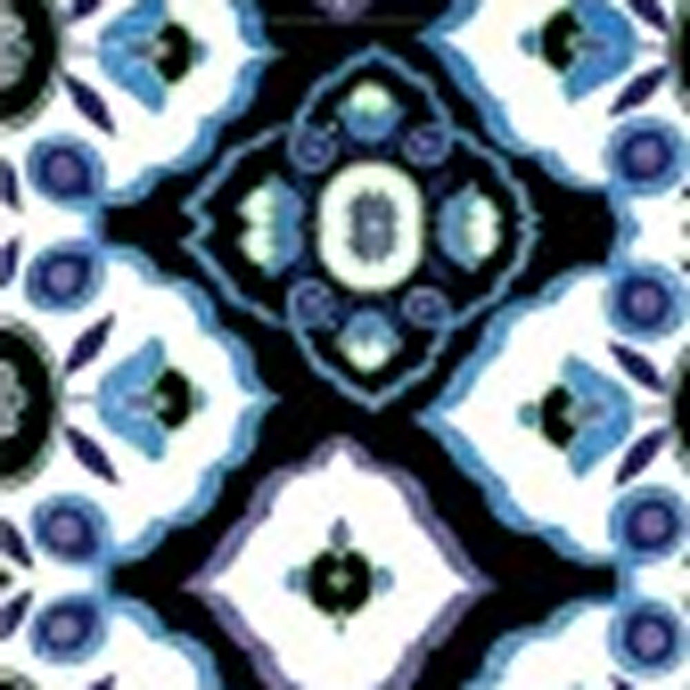 5' X 7' Black And Blue Oriental Area Rug