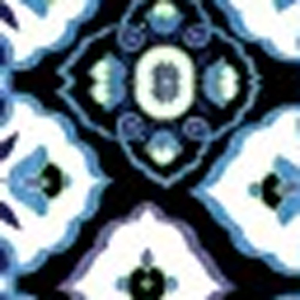 5' X 7' Black And Blue Oriental Area Rug