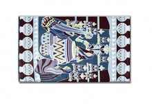 5' X 7' Dark Brown And Blue Abstract Area Rug