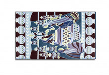 5' X 7' Dark Brown And Blue Abstract Area Rug