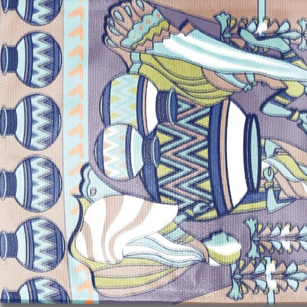 5' X 7' Muted Purple And Green Abstract Area Rug