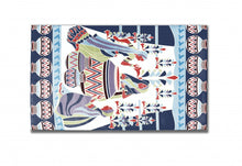 5' X 7' Blue And Red Abstract Area Rug