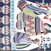 5' X 7' Blue And Red Abstract Area Rug