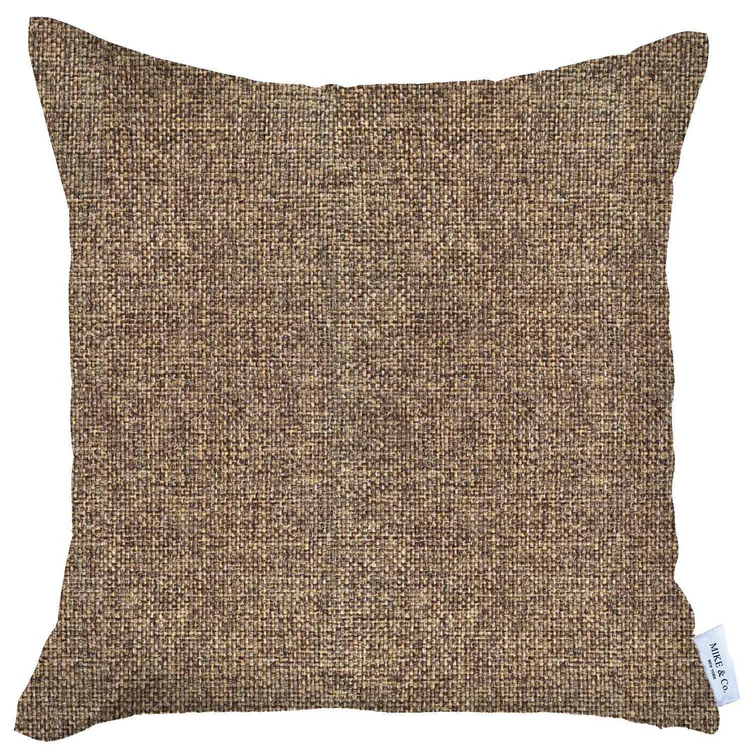 18" X 18" Brown Solid Color Zippered Handmade Polyester Throw Pillow Cover