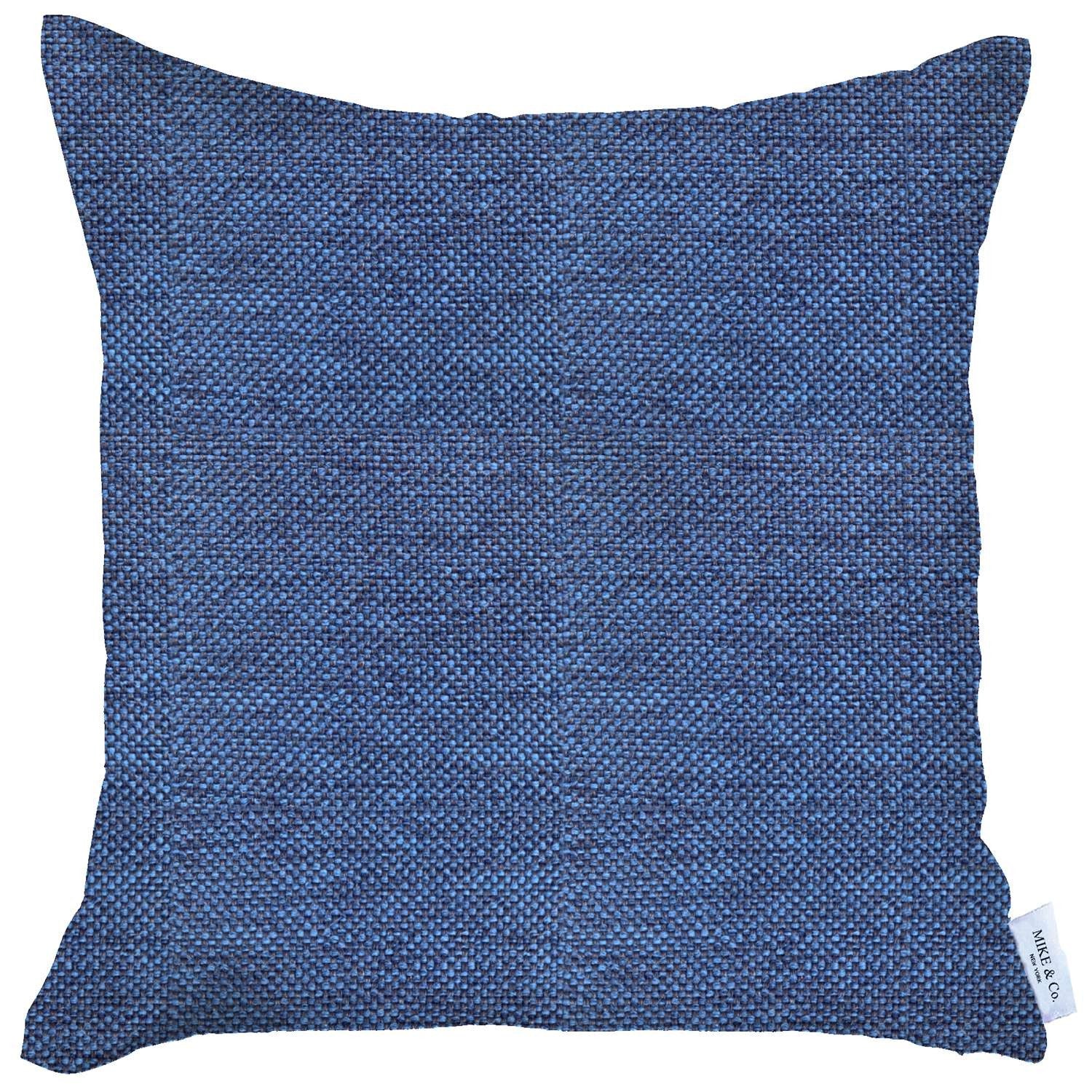 18" X 18" Blue Solid Color Zippered Handmade Polyester Throw Pillow Cover