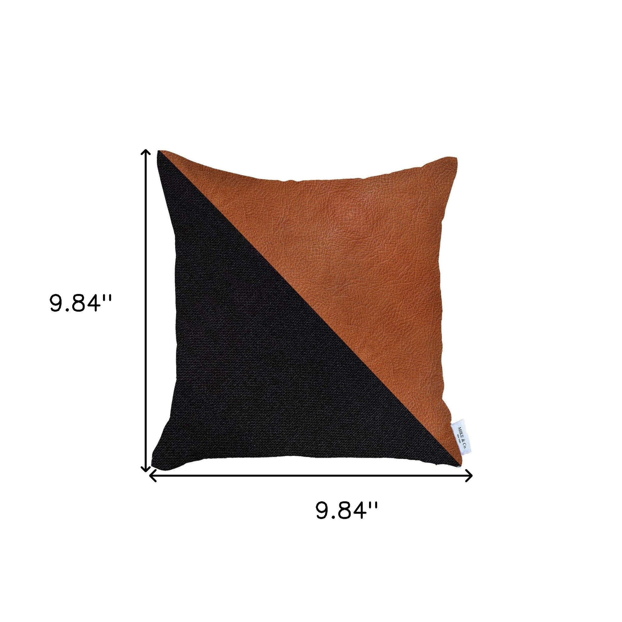 18" X 18" Brown And Black Geometric Zippered Handmade Polyester Throw Pillow Cover