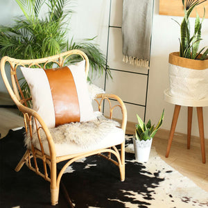 18" X 18" Grey And Brown Geometric Zippered Handmade Polyester Throw Pillow Cover