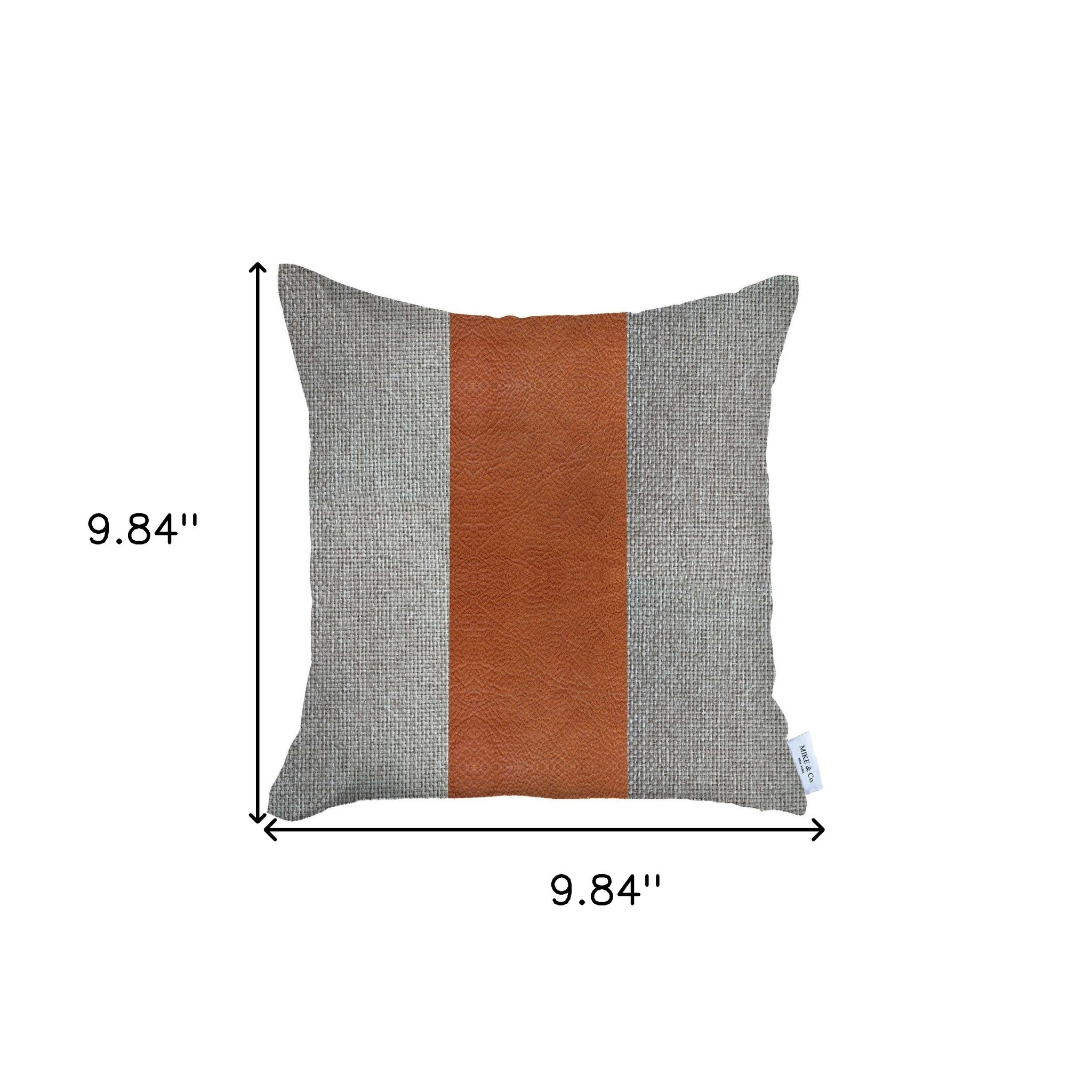 18" X 18" Grey And Brown Geometric Zippered Handmade Polyester Throw Pillow Cover