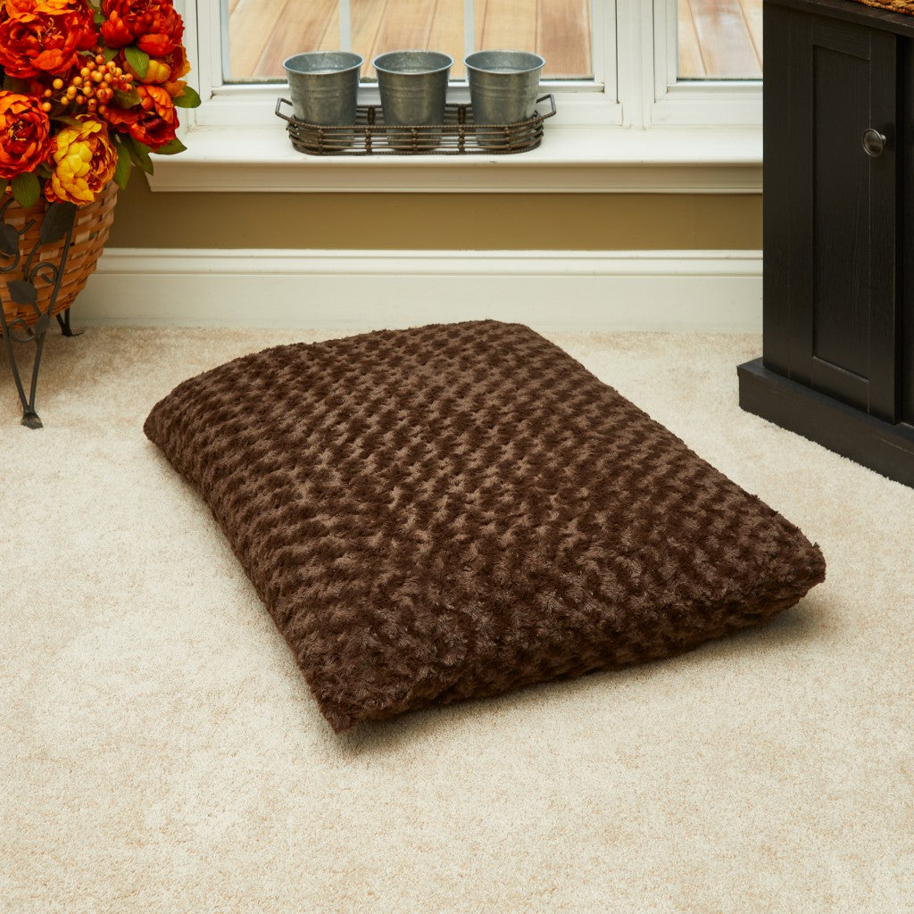 Brown Lux Faux Fur Rectangle Pet Bed - 2" x 3"