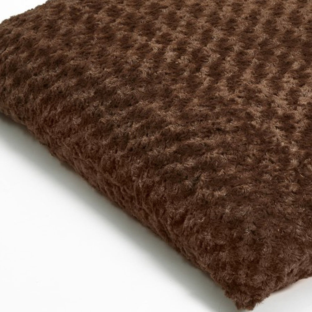 Brown Lux Faux Fur Rectangle Pet Bed - 2" x 3"