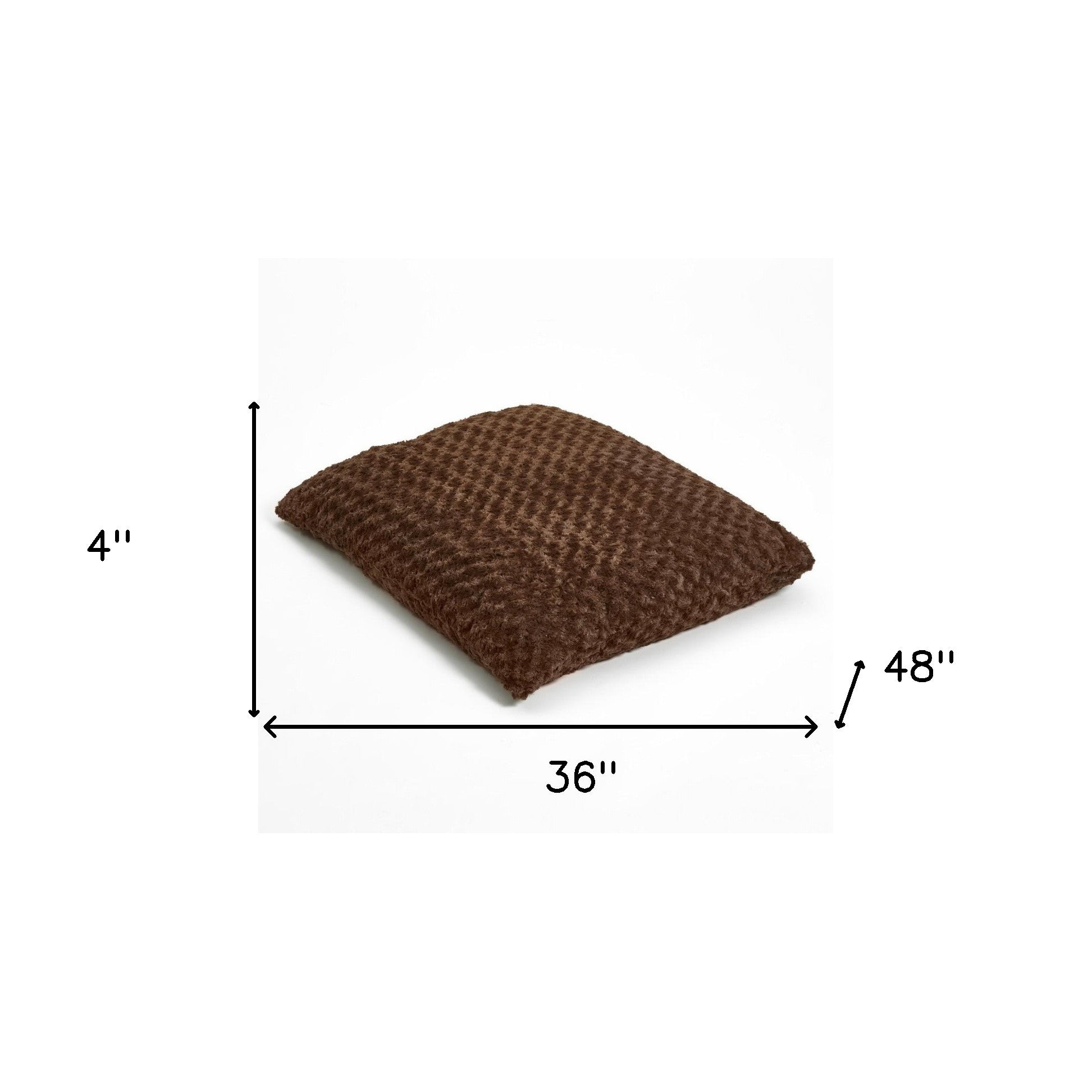 Brown Lux Faux Fur Rectangle Pet Bed - 3" x 4"