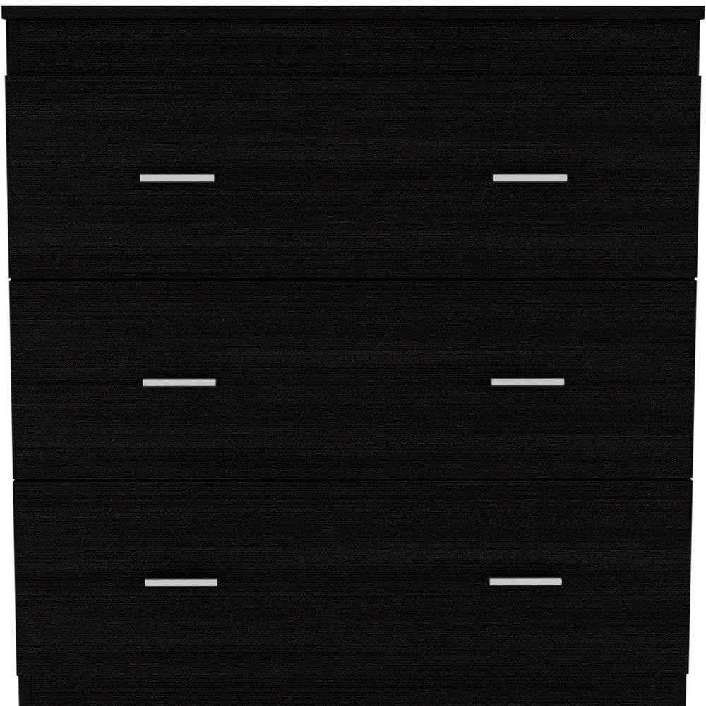 33" Black Three Drawer Dresser