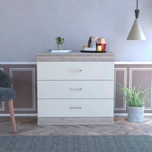 Light Gray and White Three Drawer Dresser 29