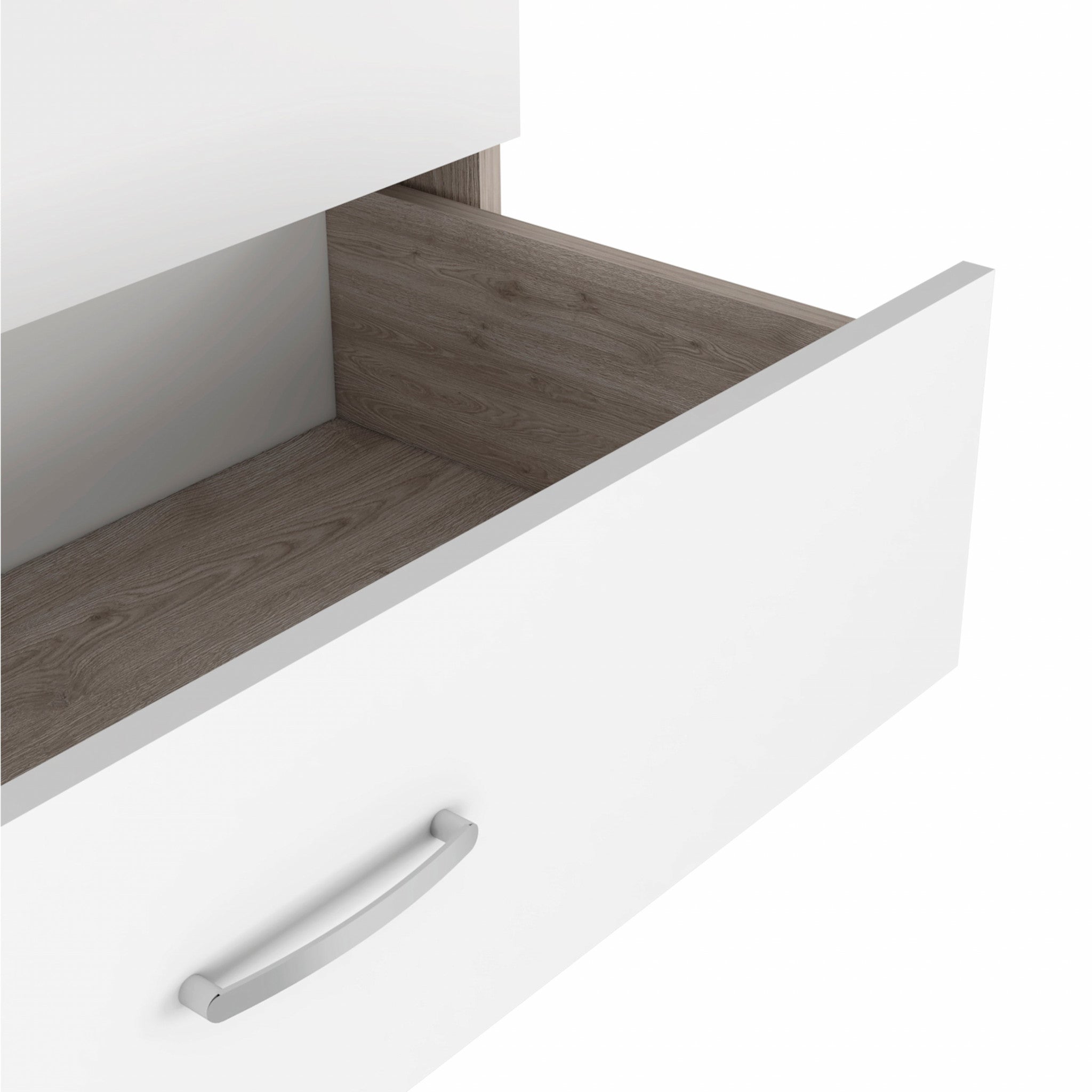 Light Gray and White Three Drawer Dresser 29"