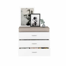 Light Gray and White Three Drawer Dresser 29