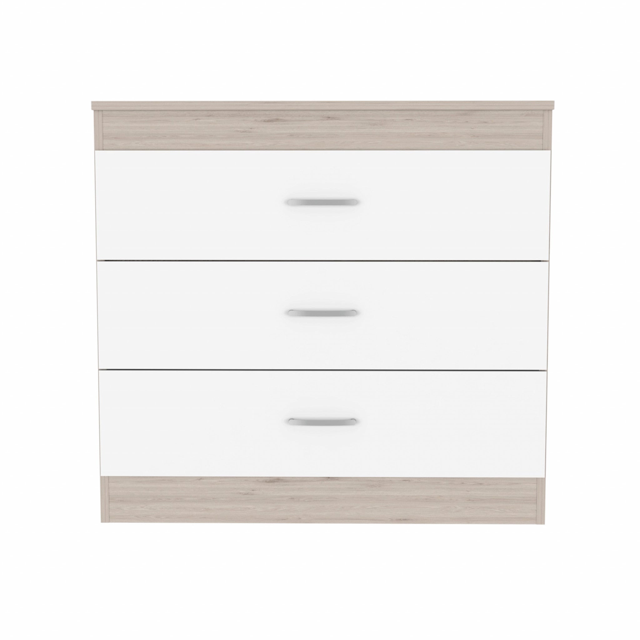 Light Gray and White Three Drawer Dresser 29"