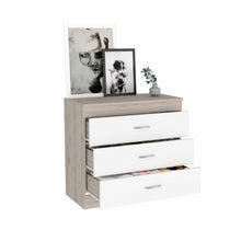 Light Gray and White Three Drawer Dresser 29