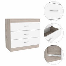 Light Gray and White Three Drawer Dresser 29