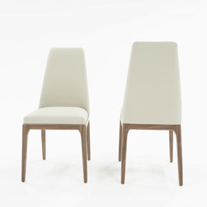 Set of Two Gray Walnut Dining Chairs