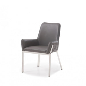 Grey Faux Leather Dining Chair