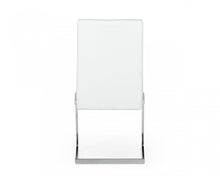 Set of Two White Silver Modern Dining Chairs