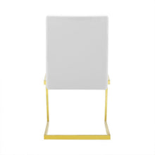 Set of Two White Gold Modern Dining Chairs