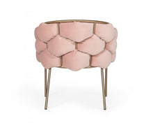 Pink Geo Velvet and Brushed Brass Velvet Dining Chair