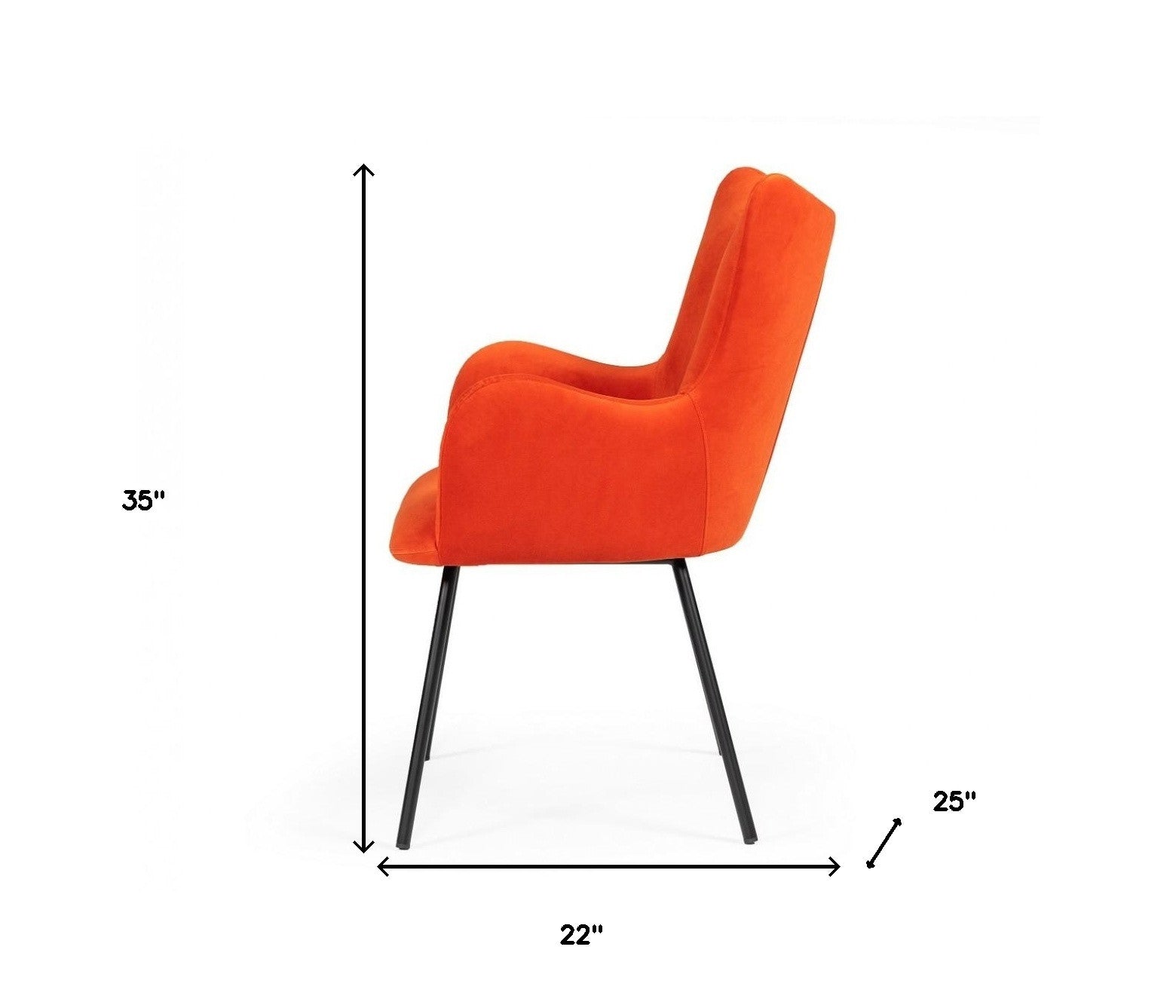 Red and Black Mid Century Modern Dining or Side Chair