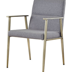 Gray Antique Brass Contemporary Dining Chair
