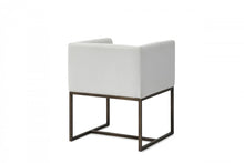 White Antique Velvet Brass Dining Chair