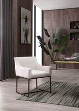 White Velvet Antique Brass Dining Chair