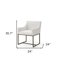 White Velvet Antique Brass Dining Chair