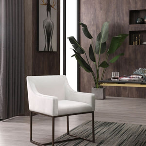 Beige Velvet Antique Brass Dining Chair