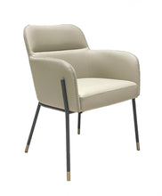 Pale Gray Faux Leather Modern Dining or Side Chair