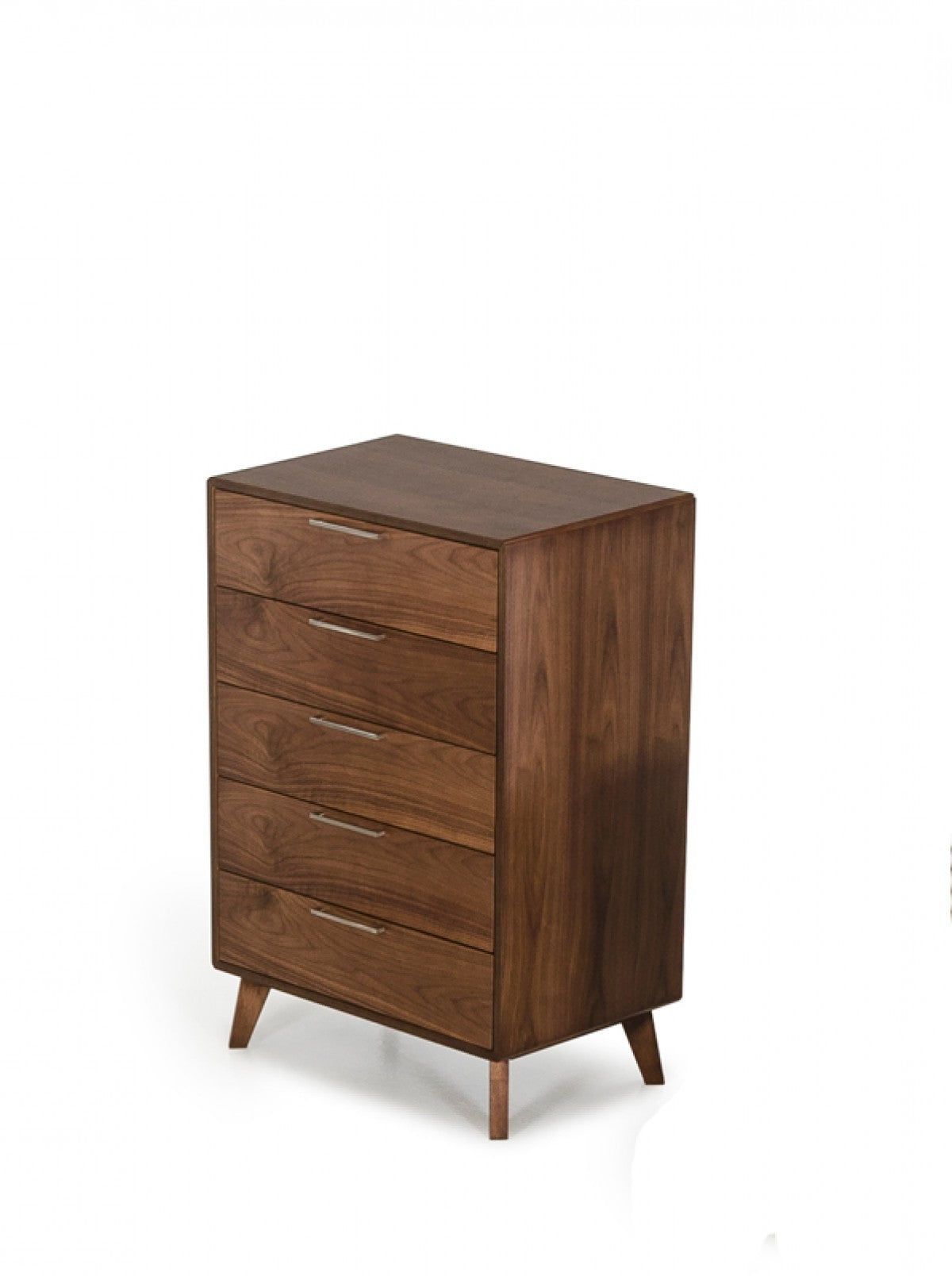 30" Walnut Solid Wood Five Drawer Standard Chest