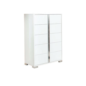 33" White Manufactured Wood Five Drawer Standard Chest