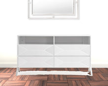White Wood Four Drawer Double Dresser 61