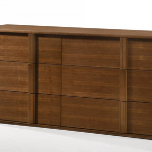 65" Walnut Solid Wood Six Drawer Double Dresser